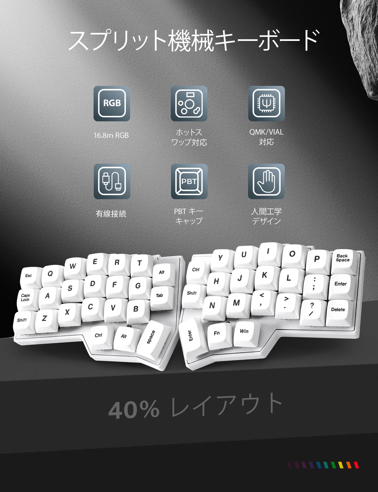Amazon | YIVU Corne V4 完成品 有線 分離型メカニカルキーボード 46